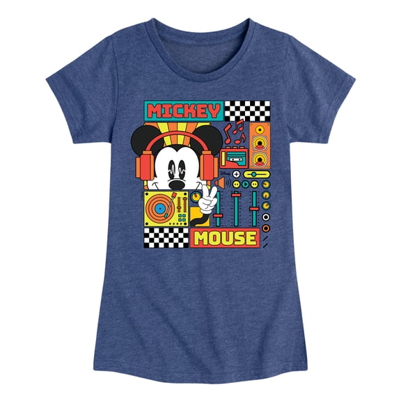 Disney - Mickey Mouse Rhythm Waves - Toddler & Youth Girls Short Sleeve Graphic T-Shirt