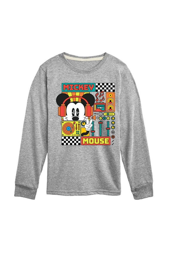 - Mickey Mouse Rhythm Waves - Toddler & Youth Long Sleeve Graphic T-Shirt