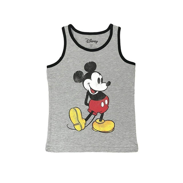 Disney Mickey Mouse Ringer Tank Top Shirt Heather Gray (Big Boys)