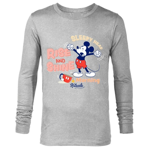 Disney Mickey Mouse Rise and Shine Morning Rituals - Long Sleeve T-Shirt for Men - Customized-Athletic Heather