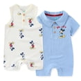 thumbnail image 1 of Disney Mickey Mouse Rompers (Boys), 2 Pack, Sizes 3M-12M, 1 of 7
