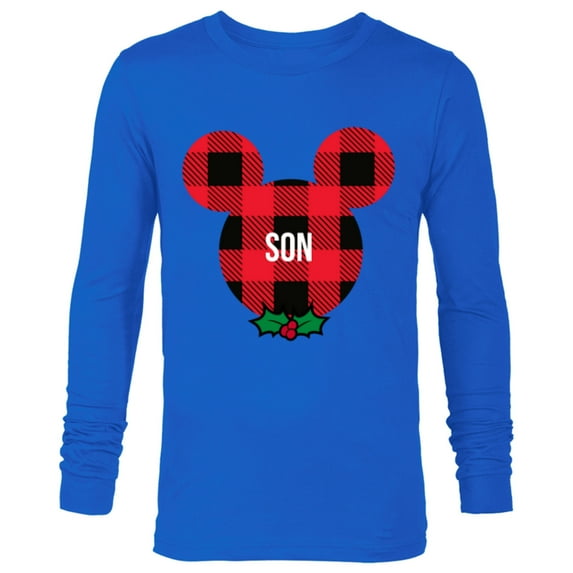 Disney Mickey Mouse SON Holiday Family - Long Sleeve T-Shirt for Men - Customized-Navy