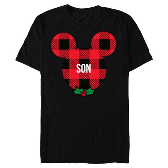 Disney Mickey Mouse SON Holiday Family - Short Sleeve Blended T-Shirt for Adults - Customized-Black