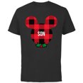 thumbnail image 1 of Disney Mickey Mouse SON Holiday Family - Short Sleeve Cotton T-Shirt for Adults - Customized-Black, 1 of 5