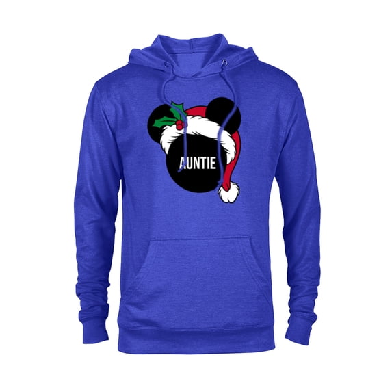 Disney Mickey Mouse Santa Hat AUNTIE Holiday Family - Pullover Hoodie for Adults - Customized-Royal