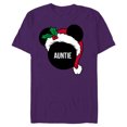 thumbnail image 1 of Disney Mickey Mouse Santa Hat AUNTIE Holiday Family - Short Sleeve Blended T-Shirt for Adults - Customized-Purple, 1 of 5