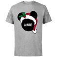 thumbnail image 1 of Disney Mickey Mouse Santa Hat AUNTIE Holiday Family - Short Sleeve Cotton T-Shirt for Adults - Customized-Athletic Heather, 1 of 5