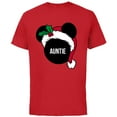 thumbnail image 1 of Disney Mickey Mouse Santa Hat AUNTIE Holiday Family - Short Sleeve Cotton T-Shirt for Adults - Customized-Red, 1 of 5