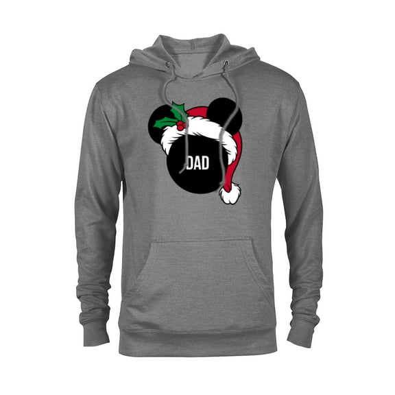 Disney Mickey Mouse Santa Hat DAD Holiday Family - Pullover Hoodie for Adults - Customized-Athletic Heather
