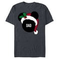 thumbnail image 1 of Disney Mickey Mouse Santa Hat DAD Holiday Family - Short Sleeve Blended T-Shirt for Adults - Customized-Navy Heather, 1 of 5