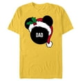 thumbnail image 1 of Disney Mickey Mouse Santa Hat DAD Holiday Family - Short Sleeve Blended T-Shirt for Adults - Customized-Yellow, 1 of 5