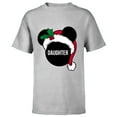 thumbnail image 1 of Disney Mickey Mouse Santa Hat DAUGHTER Holiday - Short Sleeve T-Shirt for Kids - Customized-Athletic Heather, 1 of 5