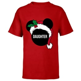 Disney Mickey Mouse Santa Hat SON Holiday Family Short Sleeve T