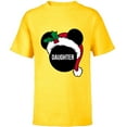thumbnail image 1 of Disney Mickey Mouse Santa Hat DAUGHTER Holiday - Short Sleeve T-Shirt for Kids - Customized-Yellow, 1 of 5