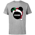 thumbnail image 1 of Disney Mickey Mouse Santa Hat GRANDMA Holiday Family - Short Sleeve Cotton T-Shirt for Adults - Customized-Athletic Heather, 1 of 5