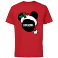 thumbnail image 1 of Disney Mickey Mouse Santa Hat GRANDMA Holiday Family - Short Sleeve Cotton T-Shirt for Adults - Customized-Red, 1 of 5