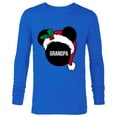 thumbnail image 1 of Disney Mickey Mouse Santa Hat GRANDPA Holiday Family - Long Sleeve T-Shirt for Men - Customized-Navy, 1 of 5