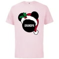 thumbnail image 1 of Disney Mickey Mouse Santa Hat GRANDPA Holiday Family - Short Sleeve Cotton T-Shirt for Adults - Customized-Soft Pink, 1 of 5