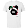 thumbnail image 1 of Disney Mickey Mouse Santa Hat MOM Holiday Family - Short Sleeve Cotton T-Shirt for Adults - Customized-White, 1 of 5