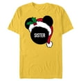 thumbnail image 1 of Disney Mickey Mouse Santa Hat SISTER Holiday Family - Short Sleeve Blended T-Shirt for Adults - Customized-Yellow, 1 of 5