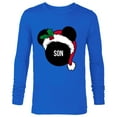 thumbnail image 1 of Disney Mickey Mouse Santa Hat SON Holiday Family - Long Sleeve T-Shirt for Men - Customized-Navy, 1 of 5