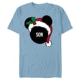 thumbnail image 1 of Disney Mickey Mouse Santa Hat SON Holiday Family - Short Sleeve Blended T-Shirt for Adults - Customized-Ocean Blue, 1 of 5