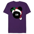 thumbnail image 1 of Disney Mickey Mouse Santa Hat SON Holiday Family - Short Sleeve Blended T-Shirt for Adults - Customized-Purple, 1 of 5
