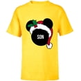thumbnail image 1 of Disney Mickey Mouse Santa Hat SON Holiday Family - Short Sleeve T-Shirt for Kids - Customized-Yellow, 1 of 5