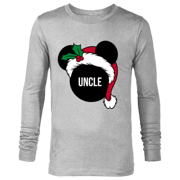 Disney Mickey Mouse Santa Hat UNCLE Holiday Family - Long Sleeve T-Shirt for Men - Customized-Athletic Heather