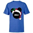 thumbnail image 1 of Disney Mickey Mouse Santa Hat UNCLE Holiday Family - Short Sleeve T-Shirt for Kids - Customized-Royal, 1 of 5