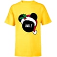 thumbnail image 1 of Disney Mickey Mouse Santa Hat UNCLE Holiday Family - Short Sleeve T-Shirt for Kids - Customized-Yellow, 1 of 5