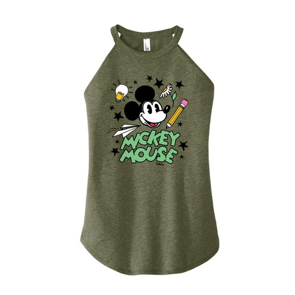Disney - Mickey Mouse - School Doodles - Juniors High Neck Tank Top