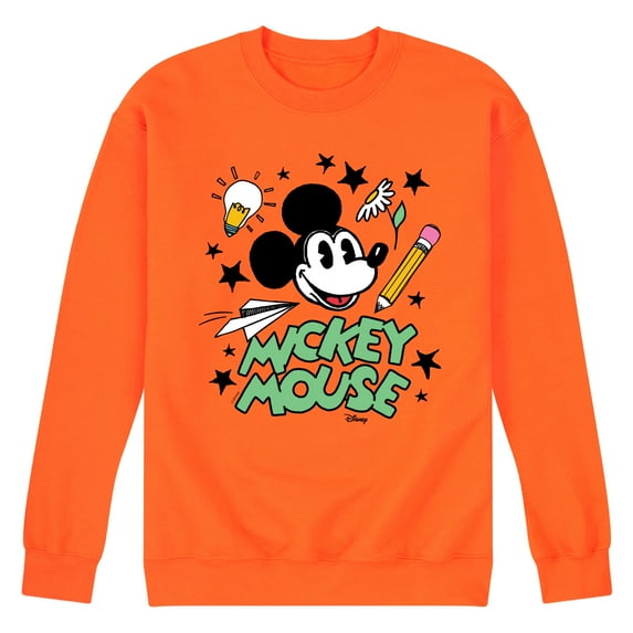 Disney - Mickey Mouse - School Doodles - Men's Crew Neck Fleece Pullover