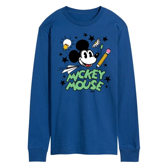 Disney - Mickey Mouse - School Doodles - Men's Long Sleeve T-Shirt