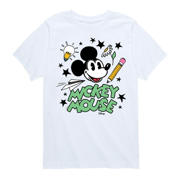 Disney - Mickey Mouse - School Icons - Youth Short Sleeve Graphic T-Shirt