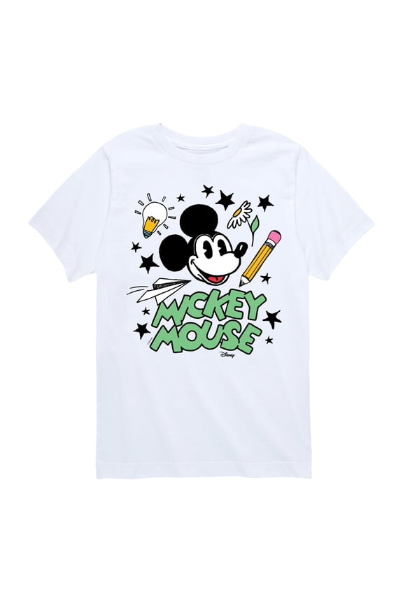 - Mickey Mouse - School Icons - Youth Short Sleeve Graphic T-Shirt