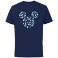 thumbnail image 1 of Disney Mickey Mouse September Birth Month Birthstone Flowers - Short Sleeve Cotton T-Shirt for Adults - Customized-Navy, 1 of 5