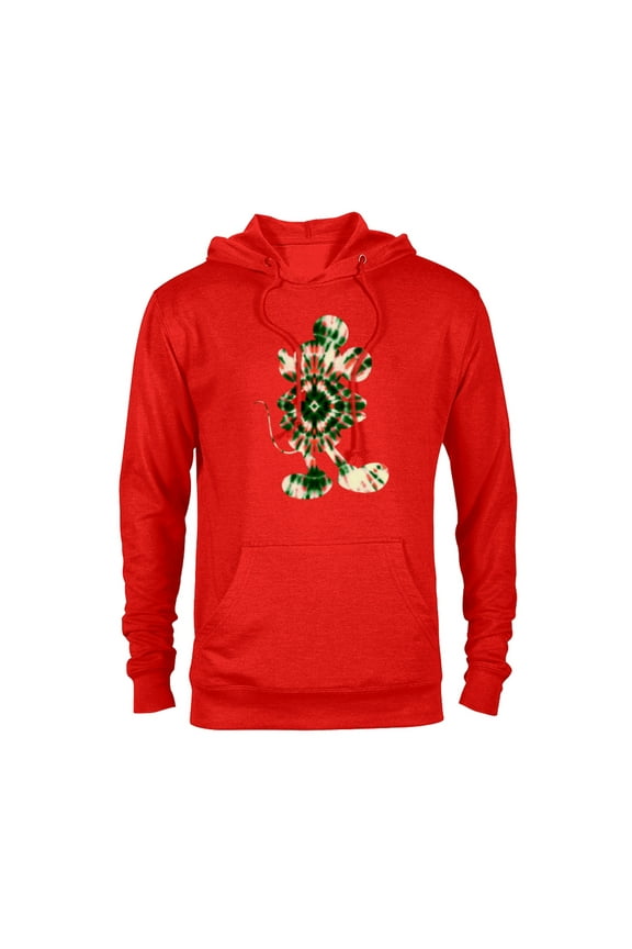 Mickey Mouse Shape Christmas Holiday Tie-Dye Retro - Pullover Hoodie for Adults - Customized-Red