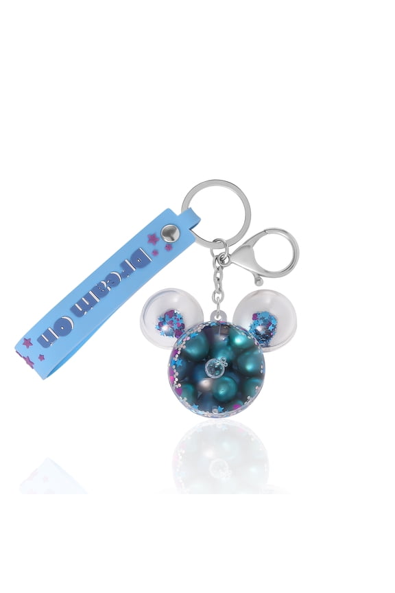 Mickey Mouse Shaped Blue Liquid Keychain