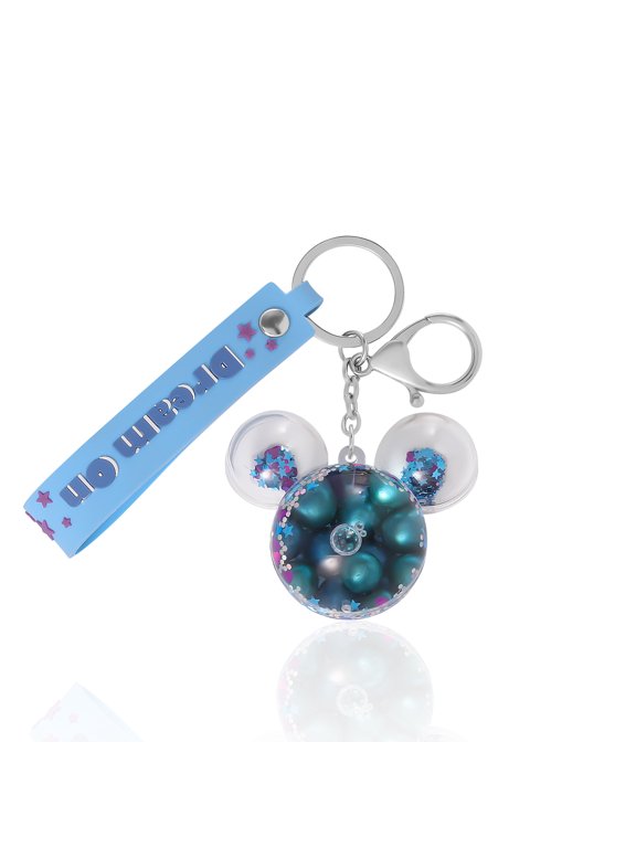 Mickey Mouse Shaped Blue Liquid Keychain