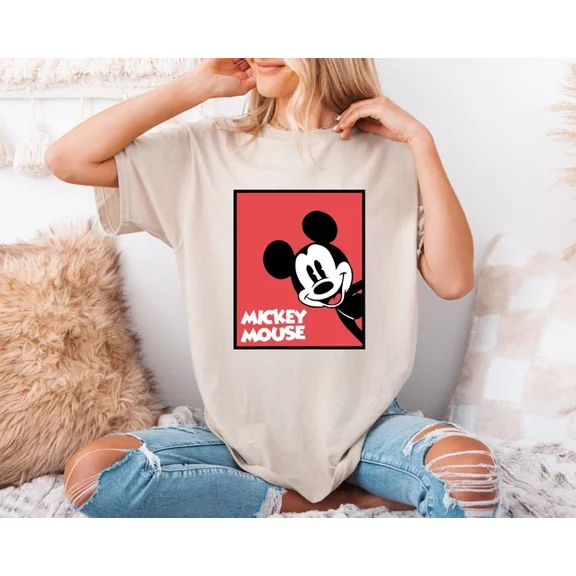 Disney Mickey Mouse Shirt, Disneyland Trip 2025 Shirt, Retro Mickey Shirt ,Sand Color,Size M