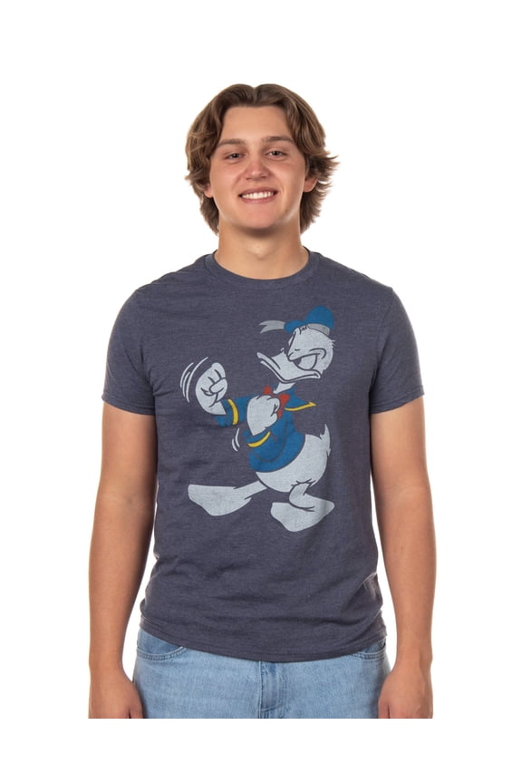 Disney Mickey Mouse Shirt Donald Duck Shaking His Fists Short Sleeve Graphic Tee