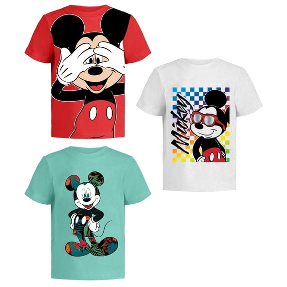 Disney Mickey Mouse Shirt for Kids (Boys Clothes) Fantasia Tshirt 7 Toddler Rd/Wh/T SS