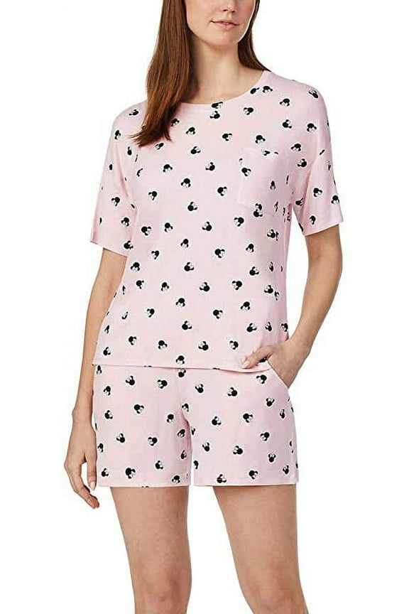Mickey Mouse Short Pajama 2-Piece Set with Pockets, Pink XL - NEW