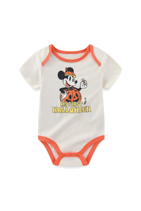 Mickey Mouse Short Sleeve Halloween Bodysuit (Baby Boys), Sizes 3M-18M