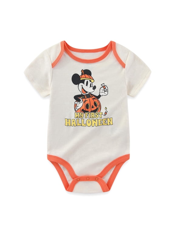 Mickey Mouse Short Sleeve Halloween Bodysuit (Baby Boys), Sizes 3M-18M