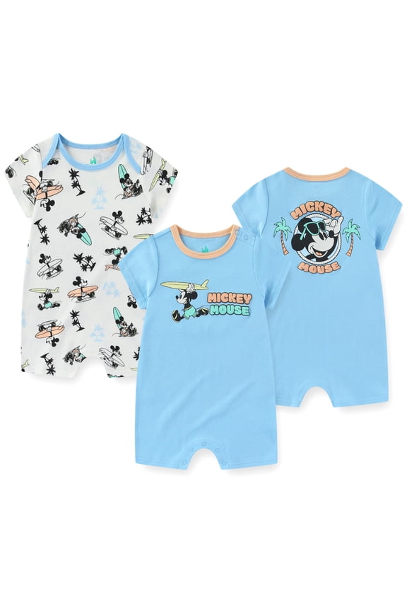 Mickey Mouse Short Sleeve Romper (Baby Boys), 2 Pack, Sizes 12M-24M