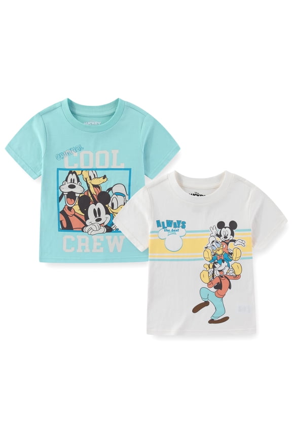 Mickey Mouse Short Sleeve T-Shirt (Boys), 2 Pack, Sizes 2T-7