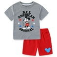 thumbnail image 1 of Disney Mickey Mouse Short Sleeve T-Shirt and Active Mesh Shorts Set (Boys), 2 Piece Set, Sizes 3T-7, 1 of 7
