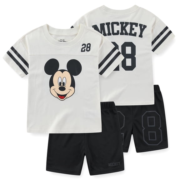 Disney Mickey Mouse Short Sleeve T-Shirt and Mesh Short Set (Boys), 2 Piece Set, Sizes 2T-7